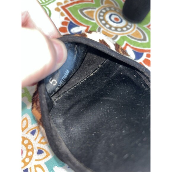 ASOS Platform Heeled Animal Print Sandal Faux Suede Size 5 - Picture 6 of 10